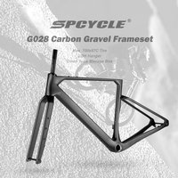 Rama rowerowa gravelowa z włókna węglowego Spcycle G028 700x57C, mocowanie przerzutki UDH, w pełni wewnętrzne prowadzenie linek, karbonowy zestaw ramy rowerowej gravelowej.