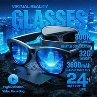 2026 AI Smart Glasses 8MP Camera 32GB Video Recording 120+ Languages Translation Bluetooth Call Music Play Sunglasses Men Women