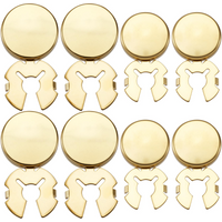 10pcs Brass Round Cuff Button Cover Cuff Links for Wedding Formal Shirt Mens Formal Button Covers Imitation Cufflinks