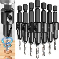 1-5set Hexagonal Handle Drill Bit Set Woodworking Countersink Drills Fried Dough Twist Drill Hole Punching Hardware Power Tools