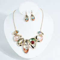 ICEYY Designer Gold Luxury Jewelry Set shape Collares Pearl Necklace Earring for Women beauty accessories