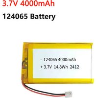 124065 3.7V 4000mAh Polymer Lithium Battery PH 2.0mm 2pin Plug for Smart Lock Tablet Camera Driving Recorder Radio Walkie-talkie