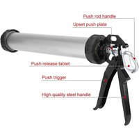 1pc Aluminum Tube Silicone Caulking Gun 600ml Caulk Tool With 10 Nozzles