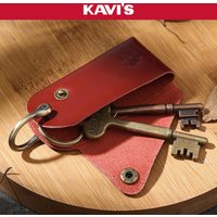 Portable Men Women Key Holder Organizer Vintage Genuine Leather Small Key Storage key pouch for house