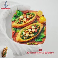 1Pc Georgia Creative 3D Embossed Refrigerator Magnet World Travel Souvenir Collection Suitable for Home Office Decoration, Personalized Exclusive Travel Souvenir Magnetic Refrigerator Magnet Home