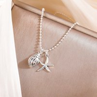 New Fresh Design Cute Starfish Personality 925 Sterling Silver Jewelry Creative Conch Star Pendant Necklaces XL169