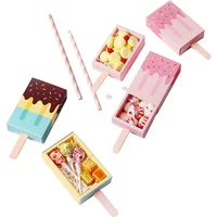 10pcs/lot Ice Cream Candy box Gift Boxes Packaging Pink Blue Cute Baby Shower Birthday Popsicle Drawer For Kids Party Favor Box