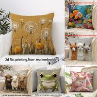 2D Flat Printed Pillowcases , Used for sofa bedroom room dormitory home decoration cushion cover.