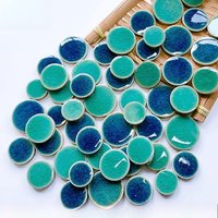 100g Oval Ceramic Mosaic Tiles Piece DIY Mosaic Making Stones for Craft Hobby Arts Home Wall Decoration leaf petal shape cerd