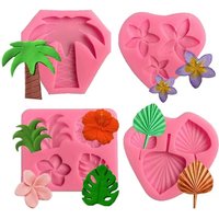 Palm Leaf Silicone Mold Flower Coconut Tree Fan Leaf Resin Tools Cupcake Baking Mould Fondant Cake Decorating Tools
