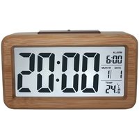 Wooden Large LED Digital Alarm Clock Smart Sensor Night Light Snooze Date Temperature 12/24Hr Desk Watch for Home Offices Decor