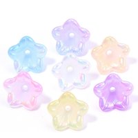 12mm 200pcs AB solid color dual tone gradient trumpet flower, flower beads, DIY bracelet, necklace, earrings. decorative beads