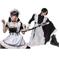 AdultWomen Sexy Black White Lolita Maid Girls Lovely Cosplay Costume Outfit Dress French Apron Servant Uniform Exotic Cafe Maid