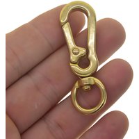 solid brass 2.15 inch snap spring load carabiner hook quick release with Swivel O ring outdoor EDC clasp DIY Keychains keyrings