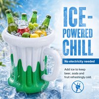 Foldable Inflatable Drink Cooler Large Storage Ice Bucket Leak Resistant PVC Beer Cooler for Outdoor Activities Camping Bar