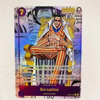 DIY One Piece Borsalino OP16-073 Holographic Texture Cards English Version Perfect Condition Classic Anime Collectible TCG