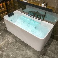 Bathtub Household Bath Bath Deep Soaking Small Unit Acrylic Bathtub Hotel Thermostatic Surfing Jacuzzi