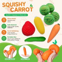 Realistic Veg Fruit Squishies Slow Rise Squeeze Toy Strawberry Carrot Corn Anxiety Relief Sensory Fidget Toy Party Favor Gifts