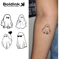 Little Ghost Temporary Tattoo,Lasts To 15 Days New Technology Magic Waterproof Semi Permanent Sticker.