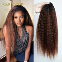 Ombre 1b/30 Colored Afro Kinky Straight Knotless Pre-Separated Crochet Hair Extensions Feather Crochet Hair 100% Human Hair
