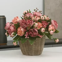 30cm 5 Head Snowflake Tea Rose Artificial Flower Bouquet Flower Ornament Flower Arrangement Decoration Flores Artificiales