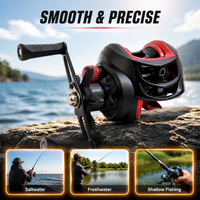 BILLINGS Baitcasting Reel BR Series 7.2:1 Gear Ratio 18+1BB 18LB Max Drag Shallow Spool Freshwater Saltwater Fishing Reel