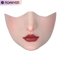 Roanyer Demi-masque réaliste en silicone Lèvres fermées pour crosscommode Halloween Party Cosplay