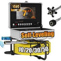Sewer Inspection Camera -512Hz Self-Leveling Sewer Camera with 17/23mm Probe 5X Zoom , Waterproof Endoscope Camera with 12 LEDS
