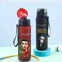 Cristiano Ronaldo CR7 Straw Cup Children's Water Bottle with Lifting Rope Bouncing Bumtler Large Capacity Plastic Jars Gifts