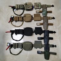 Tactical MOLLE Battle Belt Set Drop Leg Holster Ronin Style Modular Waist Belt for Wargame Airsoft Outdoor Combat