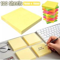 Sticky Notes Pastel Square Post it 76mm x 76mm 3"x 3" 100 Sheets per Pad