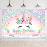 Regenbogen Einhorn Einweggeschirr Hintergrund Einhorn Geburtstag Party Dekorationen Kinder Baby Dusche Mädchen Geburtstag Party Supplies