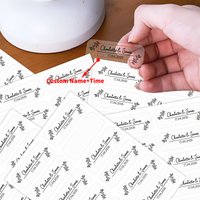Custom Golden Or Black Names&Date Wedding Stickers,Personalized Transparent Labels For Wedding Party Supplies,Diy Scrapbook Gift