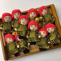 New Japanese Yayoi Yayoi KUSAMA Humanoid Polka Dot Keychain Bag Hanging Plush Toy Pendant Children's Birthday Gift
