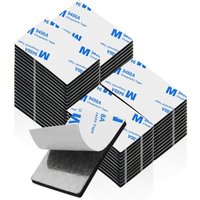 48Pcs Black Heavy Duty Double Sided Tape, 1.96x1.18 Inch, Strong Self Adhesive Foam Pads for Walls, Removable & Waterproof