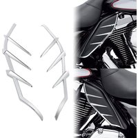 Motorcycle Chrome Mid-Frame Air Deflector Heat Shield Trim For Harley Touring Road King Street Electra Glide 2009-up