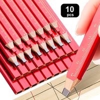 1/5/10pcs carpenter's pencil thick core black pen special marking pen DIY with scale carpenter's tool pen stationery marking pen