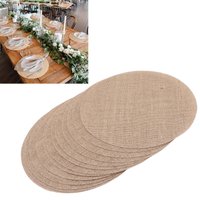 13 Pcs Burlap Placemat 12 Inch Round Rustic Jute Table Mat for Rural Wedding Farmhouse Gathering