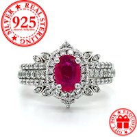 Bohemian Style 3pcs Stackable Set Rings Red AAA Zircon Women's Ring Set 925 Silver Plated Wedding Jewelry Gift