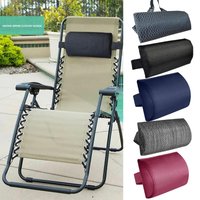 Garden Lounger Cushion Neck Pillow Recliner Headrest Beach Chair Pillow Camp Terrace Lounge Chair Adjustable Strap Lunch Break