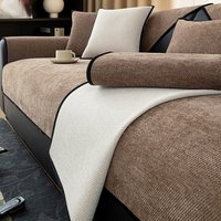 Minimalist Twill Solid Chenille Sofa Cover for All Seasons Living Room Non-slip Sofa Seat Cover Couch Slipcover, Sofa Towel