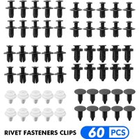 60pcs Auto Fastener Clip Mixed Car Body Push Retainer Pins Rivet for Renault Megane 2 Clio Duster Fluence Captur Logan Kadjar