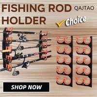 QAJTAO 2PCS Fishing Rod Holder for Garage Wall Mounted Fishing Rod Rack with Soft Protective Pad Fishing Rod Storage Organizer