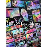 AliExpress NONE 2SET Random Laser Anime Beauty Eye Stickers Motorcycle Car Bike Helmet Tank Racing JDM Logo Accessories Decals DIY Sticker Pack