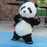 Inflatable Panda Costumes Party Cosplay Plush Halloween Cartoon Costume Adult Disfraz De Christmas Mascot Funny Dress No Battery