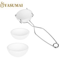 Yasumai 4 Pieces Small Melting Ceramic Crucible Bowl Dish Cup Set Melting Gold Silver Copper with Whip Tongs Handle 2A