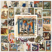 50PCS Retro Medieval Art Poster Pattern Sticker DIY Phone Laptop Luggage Skateboard Graffiti Decals Fun for Kid Toys Gifts