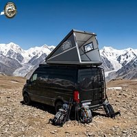 P Show FRP Wedge Rooftop Camper for Mercedes Sprinter Van RV Hard Shell Clamshell Manual Four-season Triple Layer Tent