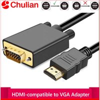 HDMI to VGA 1.8m 3m Gold-Plated HDMI to VGA Cable 1080p 60HZ (Male to Male) Compatible for Computer Desktop Laptop PC Monitor
