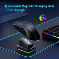 Rechargeable Wireless Mouse with Charging Dock Bluetooth 2.4G Dual Mode Backlight Ergonomic Design High Cost-Effective